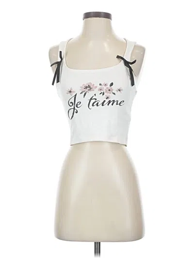 Pre-owned Forever 21 Tank Top White Halter Neckline Tops
