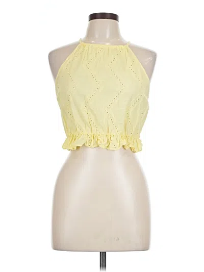 Pre-owned Forever 21 Tank Top Yellow Halter Neckline Tops