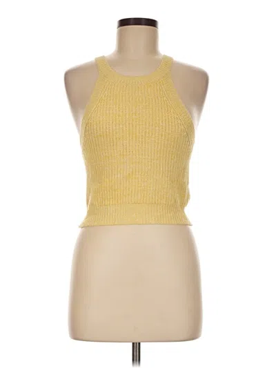 Pre-owned Forever 21 Tank Top Yellow Halter Neckline Tops