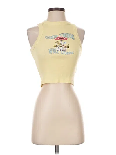 Pre-owned Forever 21 Tank Top Yellow Halter Neckline Tops