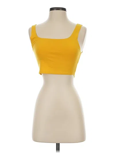 Pre-owned Forever 21 Tank Top Yellow Strapless Neckline Tops