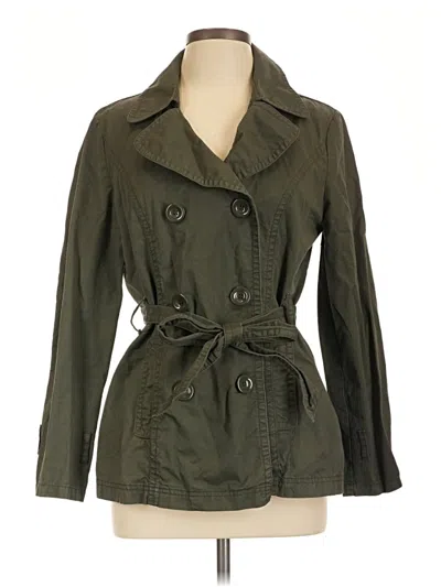 Pre-owned Forever 21 Trenchcoat In Green