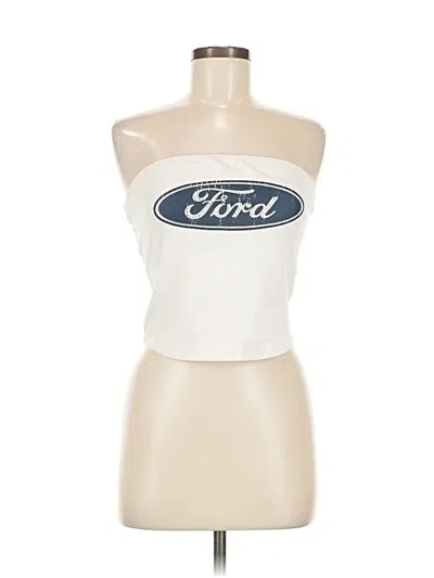 Pre-owned Forever 21 Tube Top Ivory Strapless Neckline Tops In White