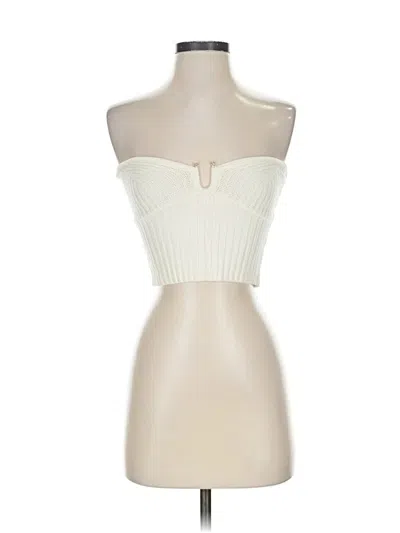 Pre-owned Forever 21 Tube Top Ivory Strapless Neckline Tops In White