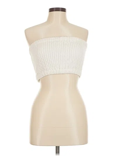 Pre-owned Forever 21 Tube Top Ivory Strapless Neckline Tops In White