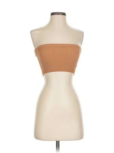 Forever 21 Tube Top Tan Strapless Neckline Tops In Brown