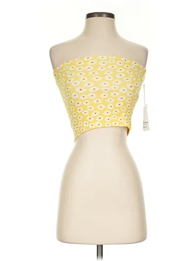 Forever 21 Tube Top Yellow Strapless Neckline Tops