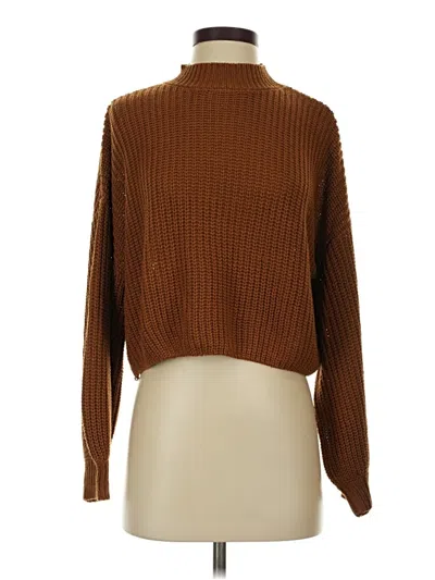 Pre-owned Forever 21 Turtleneck Sweater In Brown