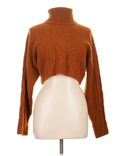 Pre-owned Forever 21 Turtleneck Sweater In Brown