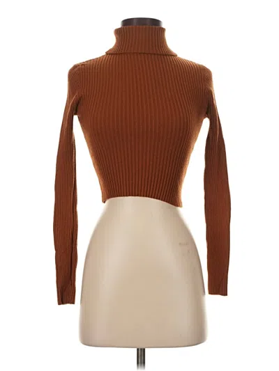 Pre-owned Forever 21 Turtleneck Sweater In Brown