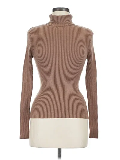 Pre-owned Forever 21 Turtleneck Sweater In Brown