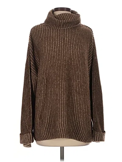 Pre-owned Forever 21 Turtleneck Sweater In Brown