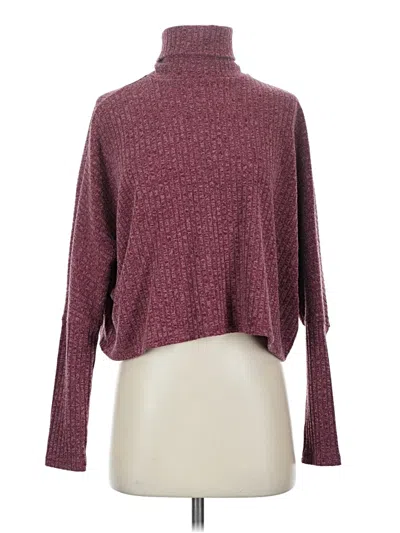 Pre-owned Forever 21 Turtleneck Sweater In Burgundy