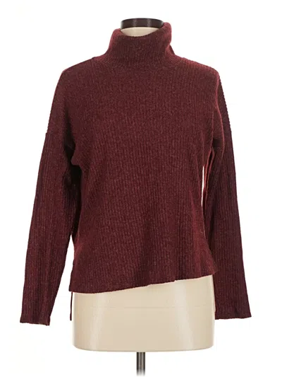 Pre-owned Forever 21 Turtleneck Sweater In Burgundy