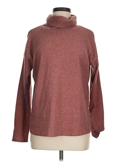 Pre-owned Forever 21 Turtleneck Sweater In Burgundy