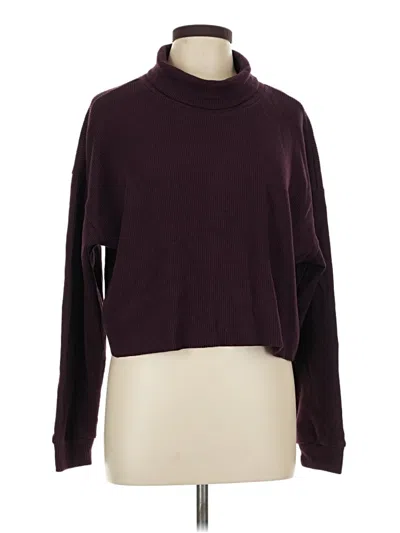 Pre-owned Forever 21 Turtleneck Sweater In Burgundy