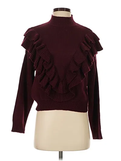 Pre-owned Forever 21 Turtleneck Sweater In Burgundy