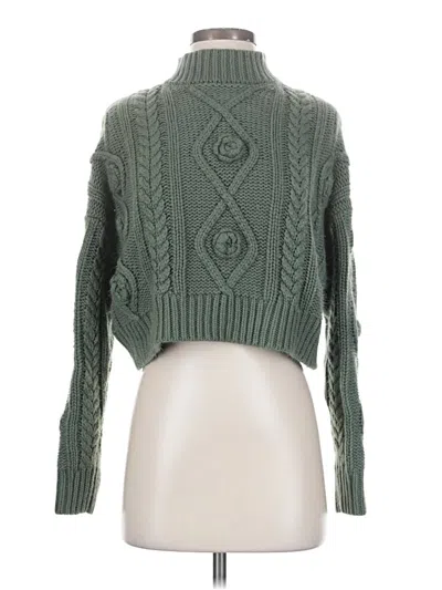 Pre-owned Forever 21 Turtleneck Sweater In Green
