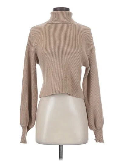 Pre-owned Forever 21 Turtleneck Sweater In Tan