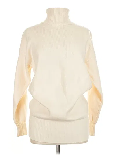 Pre-owned Forever 21 Turtleneck Sweater In White