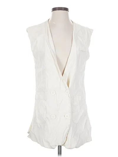 Pre-owned Forever 21 Tuxedo Vest In Ivory