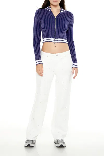 Forever 21 Twill Mid-rise Pants In Blue