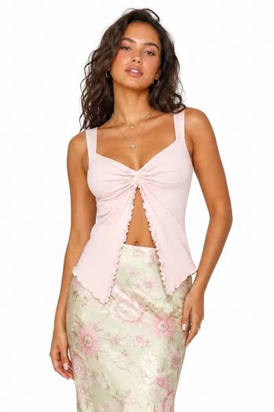 Forever 21 Twist-front Mesh Tank Top In Pink