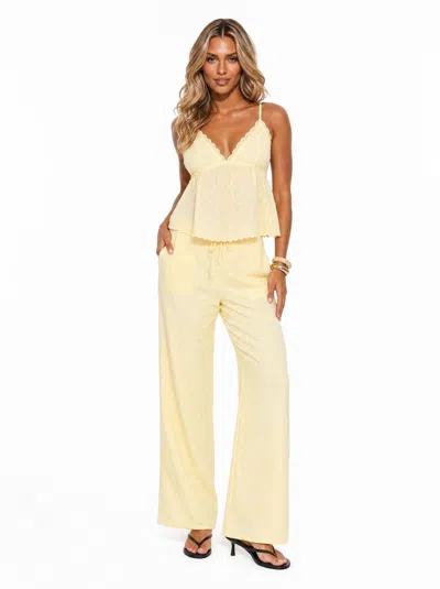 Forever 21 Wide Leg Lounge Pants In Yellow