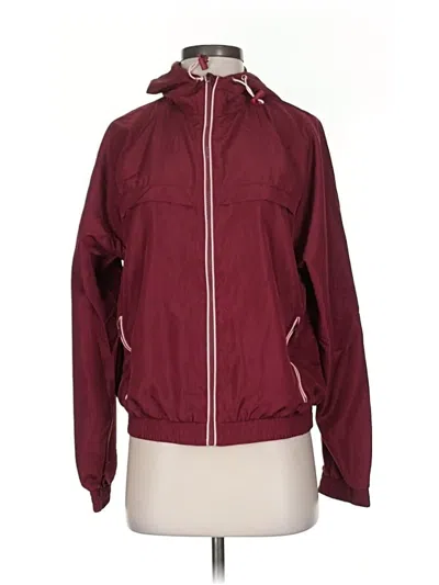 Pre-owned Forever 21 Windbreaker Jacket In Burgundy