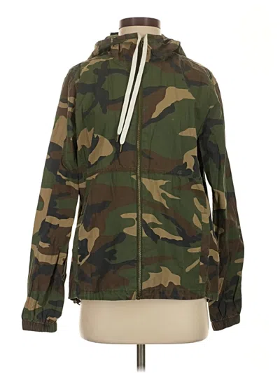 Pre-owned Forever 21 Windbreaker Jacket In Green