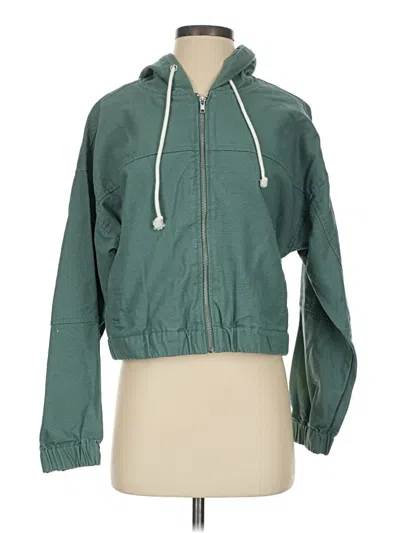 Pre-owned Forever 21 Windbreaker Jacket In Teal