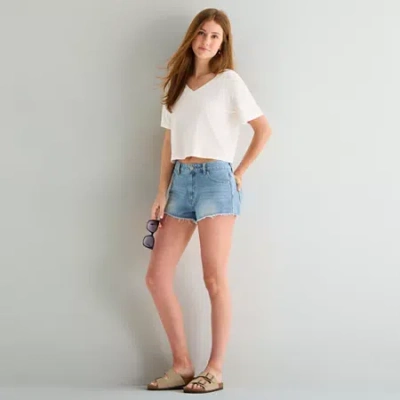 Forever 21 Womens 2 1/4" Juniors Denim Short In Blue
