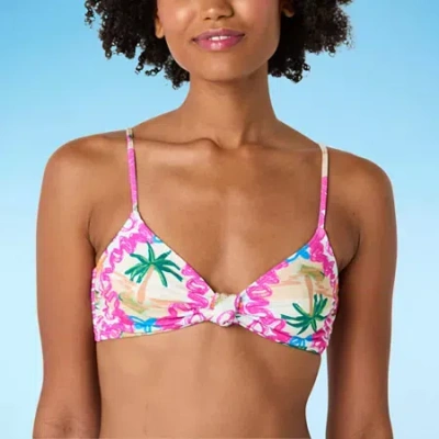 Forever 21 Womens Adjustable Straps Juniors Bralette Bikini Swimsuit Top In Pink