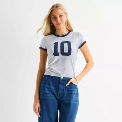 Forever 21 Womens Crew Neck Short Sleeve Graphic T-shirt In Gray