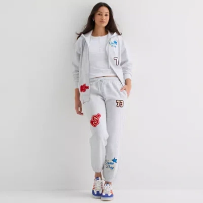 Forever 21 Womens Juniors Cinched High Rise Fleece Jogger Pant In Gray