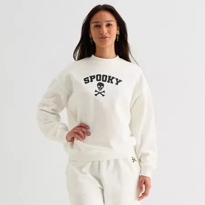 Forever 21 Womens Juniors Crew Neck Long Sleeve Sweatshirt In Sand