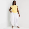 Forever 21 Womens Juniors Cuffed Pull-on Pant In White