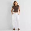 Forever 21 Womens Juniors Cuffed Pull-on Pant In White