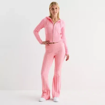 Forever 21 Womens Juniors Flare Pull-on Pant In Pink
