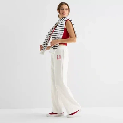 Forever 21 Womens Juniors Flare Sweatpant In White