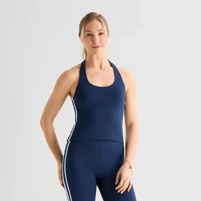 Forever 21 Womens Juniors Halter Neck Sleeveless Tank Top In Blue