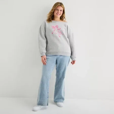 Forever 21 Womens Juniors Long Sleeve Sweatshirt In Gray