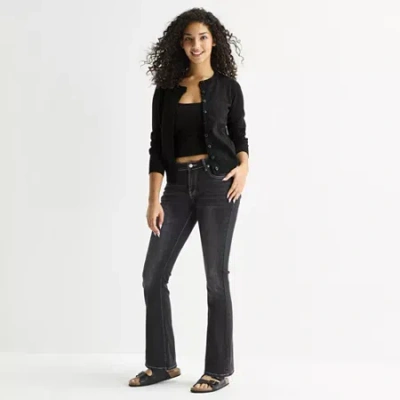 Forever 21 Womens Juniors Low Rise Bootcut Jean In Black