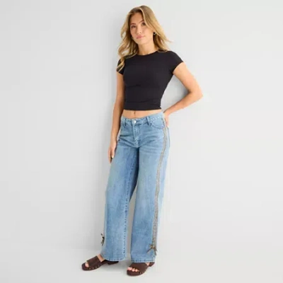 Forever 21 Womens Juniors Mid Rise Loose Fit Jean In Blue