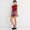 Forever 21 Womens Juniors Mid Rise Mini Pleated Skirt In Red