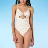 Forever 21 Womens Juniors One Piece Swimsuit In White