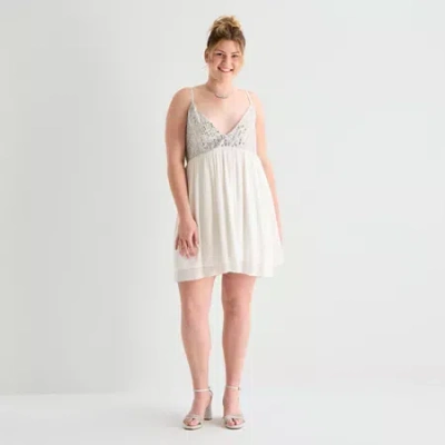 Forever 21 Womens Juniors Plus Casual Bodycon Dress In White