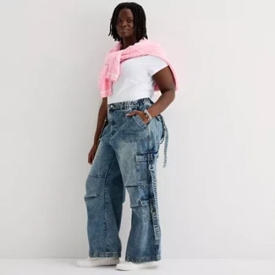 Forever 21 Womens Juniors Plus Low Rise Loose Fit Jean In Blue