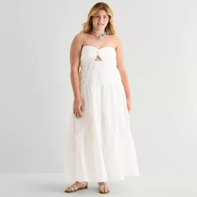 Forever 21 Womens Juniors Plus Maxi Dress In White