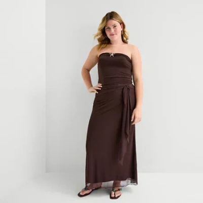 Forever 21 Womens Juniors Plus Maxi Skirt In Brown